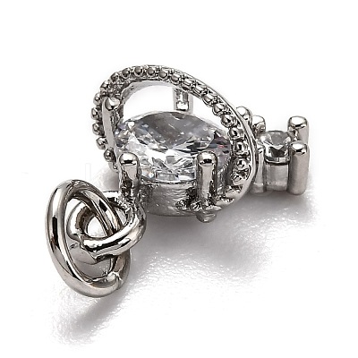 Brass Micro Pave Cubic Zirconia Charms ZIRC-H119-10P-1