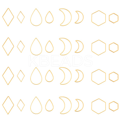 32Pcs 8 Style 304 Stainless Steel Linking Rings STAS-UN0041-35-1