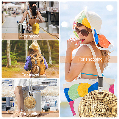 AHADEMAKER 6Pcs 6 Colors Polyester Band Hat Clips FIND-GA0002-38-1