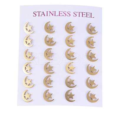 304 Stainless Steel Stud Earrings EJEW-H350-27G-1