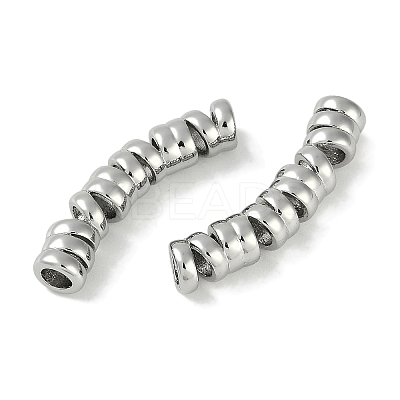 Brass Curved Tube Beads KK-P283-11P-1