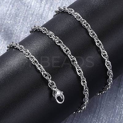 Brass Rope Chains Necklaces for Women NJEW-D302-62P-1