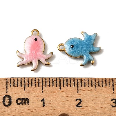 304 Stainless Steel Enamel Charms STAS-P405-01F-G-1