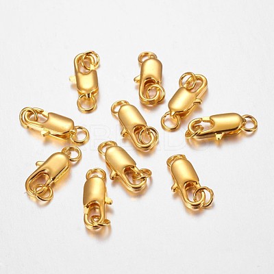 Brass Lobster Claw Clasps X-KK-KK802-G-NR-1