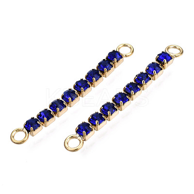 Brass Pave Rhinestone Chain Connector Charms KK-N216-416A-1