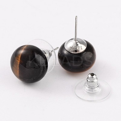 Tiger Eye Stud Earrings G-F267-09C-1