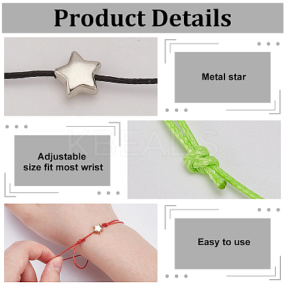 20Pcs 10 Colors Waxed Cord Bracelets for Women BJEW-FG0001-07-1