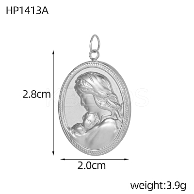 Religion 304 Stainless Steel Pendants STAS-OY005-72P-1