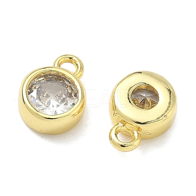 Brass with Clear Cubic Zirconia Pendants KK-I476-12G-1