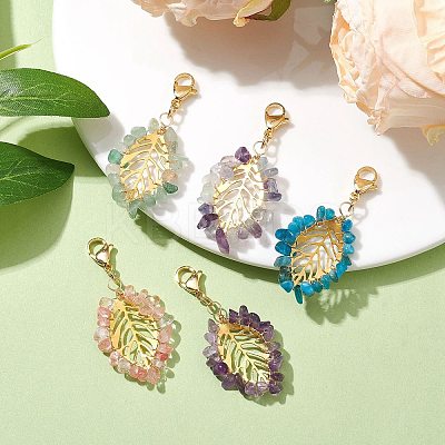 Natural & Synthetic Gemstone Pendant Decorations HJEW-JM01828-01-1