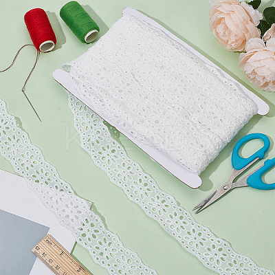 15 Yards Cotton Embroidery Flower Ribbon OCOR-BC0007-45-1