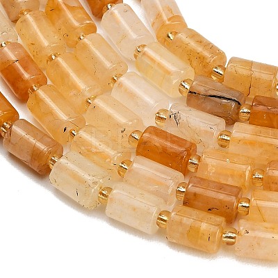 Natural Yellow Hematoid Quartz/Golden Healer Quartz Beads Strands GG-CBA5B6F-F01-01-1