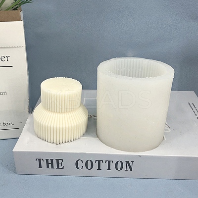 DIY 2-Layer Striped Pillar Candle Silicone Molds SIMO-P001-01F-1