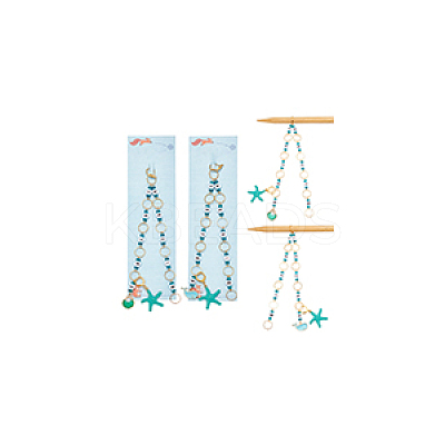 Acrylic Beaded Knitting Row Counter Chains HJEW-NB00168-1