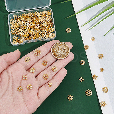 120Pcs 12 Styles Alloy Flower Bead Caps FIND-UN0015-76-1