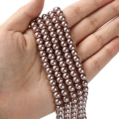 Eco-Friendly Dyed Glass Pearl Beads Strands LS-HY-A008-6mm-RB085-1