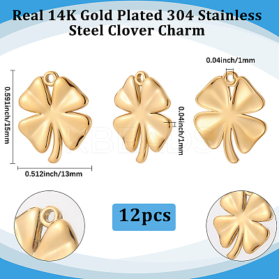 12Pcs 304 Stainless Steel Charms STAS-BBC0007-80G-1