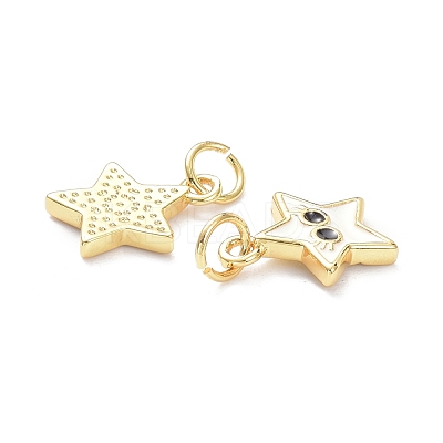 Real 18K Gold Plated Brass Enamel Charms KK-L206-019G-1