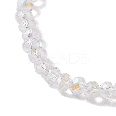 Flower Natural Shell & Glass Beaded Stretch Bracelet BJEW-JB10184-01-1