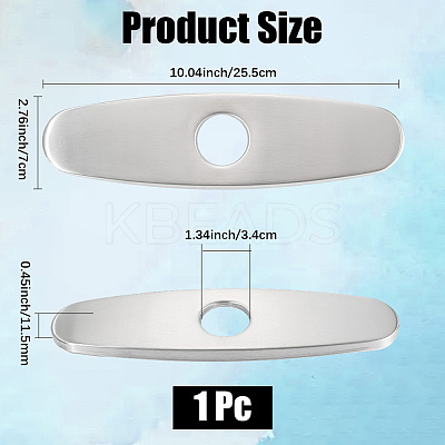Oval Stainless Steel Faucet Hole Covers STAS-WH20001-18C-P-1