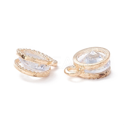 Alloy Clear Cubic Zirconia Charms ZIRC-A022-04G-1