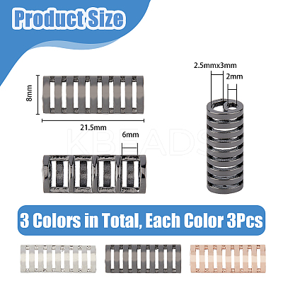 9Pcs 3 Colors Alloy Watch Band Adapter Connectors FIND-DC0004-29-1