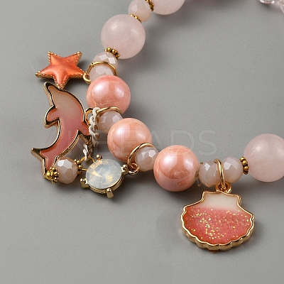 2Pcs 2 Style Glass Beaded Stretch Bracelets Set BJEW-WH0016-21A-1
