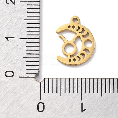 Real 18K Gold Plated 304 Stainless Steel Pendants STAS-R003-02G-07-1