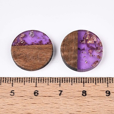 Resin & Walnut Wood Pendants RESI-T057-39C-1