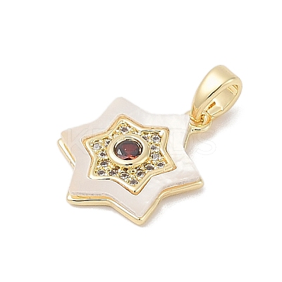 Brass Micro Pave Cubic Zirconia Pendants KK-Q030-04B-G-1