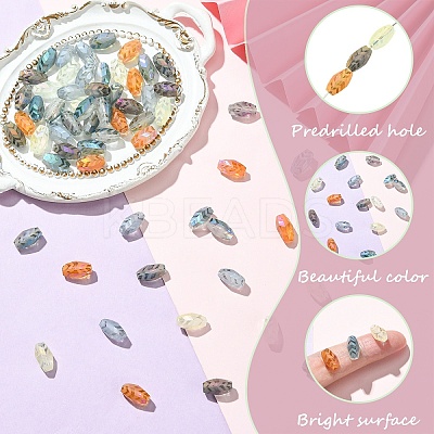 60Pcs 6 Colors Transparent Electroplate Glass Beads EGLA-YW0005-38-1