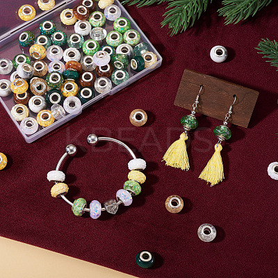 72Pcs 12 Colors Christmas Theme Resin Rondelle European Beads RESI-TA0004-88-1