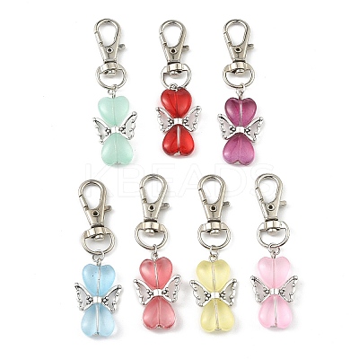 Angel Glass Pendant Decoration HJEW-JM01188-1