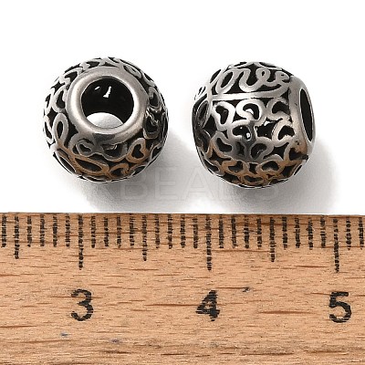 304 Stainless Steel European Beads STAS-D191-12G-AS-1