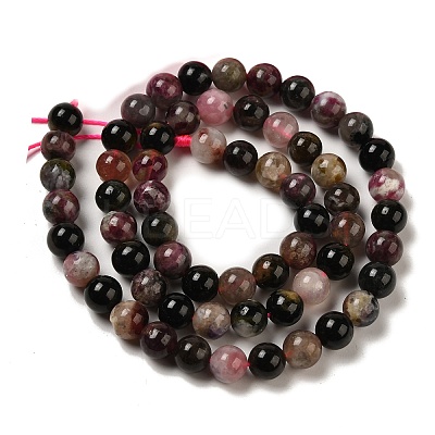 Natural Multicolor Tourmaline Round Bead Strands G-F269-05-6mm-1