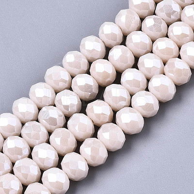 Electroplate Glass Beads Strands X-EGLA-A034-P8mm-A19-1