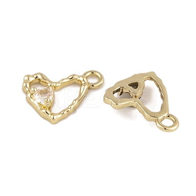 Brass Micro Pave Clear Cubic Zirconia Charms KK-L212-19G-1