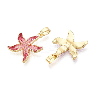 Brass with Enamel Pendants KK-T073-63B-G-1