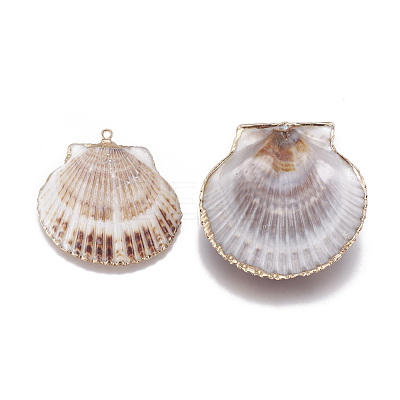 Electroplate Shell Pendants SSHEL-O019-33-1