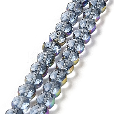 Electroplate Transparent Glass Beads Strands EGLA-Z001-02C-1