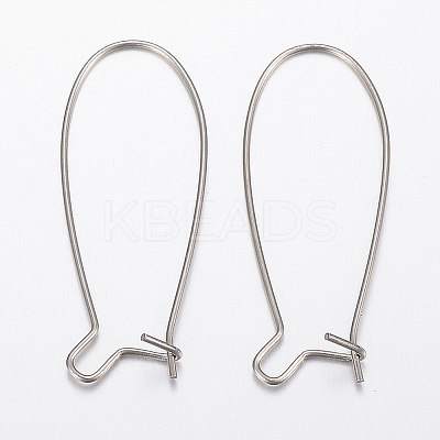Tarnish Resistant 304 Stainless Steel Hoop Earrings Findings Kidney Ear Wires LS-STAS-H434-46P-1