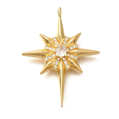 Brass Micro Pave Cubic Zirconia Pendants KK-U055-15G-1