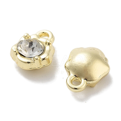Rack Plating Alloy Rhinestone Charms PALLOY-F311-17G-01-1