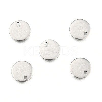 Tarnish Resistant 304 Stainless Steel Stamping Blank Tag Flat Round Charms Pendants STAS-Q171-04-1