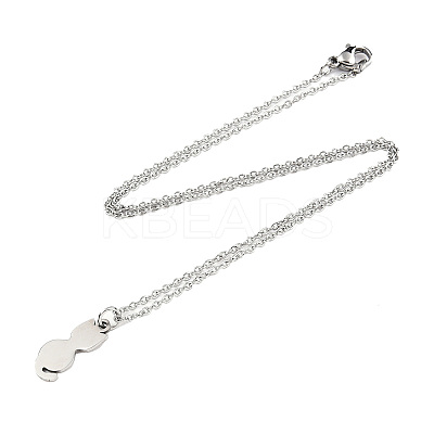 Non-Tarnish 201 Stainless Steel Kitten Pendant Necklaces LS-NJEW-T009-JN125-40-1-1