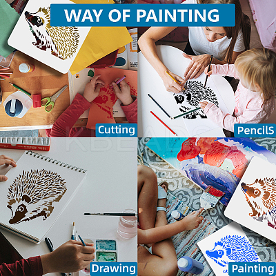 1Pc PET Hollow Out Drawing Painting Stencils DIY-MA0005-76C-1