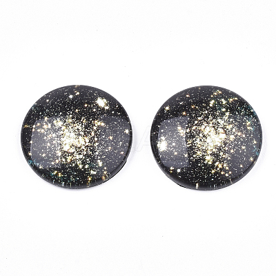 Starry Sky Pattern Printed Glass Cabochons LS-GGLA-N004-25mm-D82-1