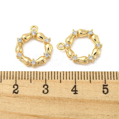 Brass Micro Pave Clear Cubic Zirconia Pendants KK-H460-20G-1