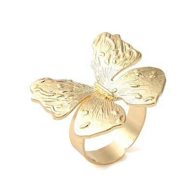 Butterfly Alloy Open Cuff Rings for Women LS-RJEW-U006-06B-G-1