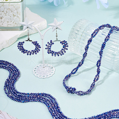 10 Strands Baking Electroplate Glass Beads Strands GLAA-BW0001-01-1